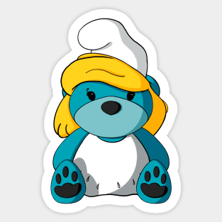 Smurfette Teddy Bear Sticker